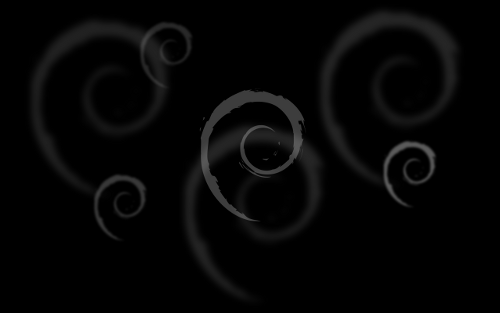 Image of Debian swirls in black and grey